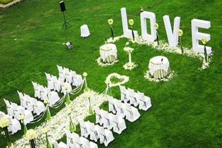 户外人造草坪婚礼